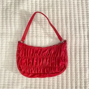red shoulder bag